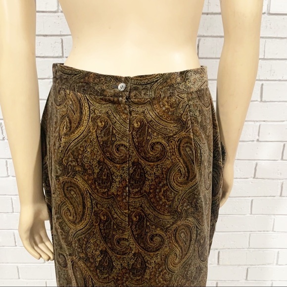 Michelle Stuart Vintage Brown‎ Paisley Midi Skirt - Picture 12 of 16